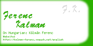 ferenc kalman business card